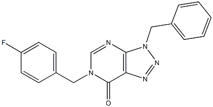 3-benzyl-6-(4-fluorobenzyl)-3,6-dihydro-7H-[1,2,3]triazolo[4,5-d]pyrimidin-7-one 化学構造式