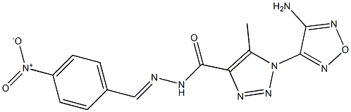 1-(4-amino-1,2,5-oxadiazol-3-yl)-N'-{4-nitrobenzylidene}-5-methyl-1H-1,2,3-triazole-4-carbohydrazide,,结构式