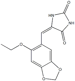 5-[(6-ethoxy-1,3-benzodioxol-5-yl)methylene]imidazolidine-2,4-dione Structure