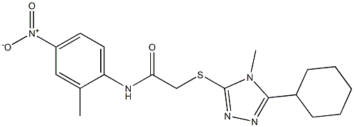 2-[(5-cyclohexyl-4-methyl-4H-1,2,4-triazol-3-yl)sulfanyl]-N-{4-nitro-2-methylphenyl}acetamide