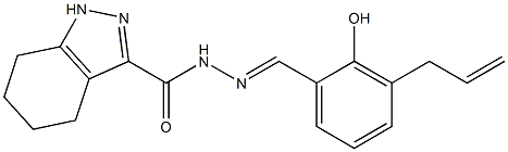 N'-(3-allyl-2-hydroxybenzylidene)-4,5,6,7-tetrahydro-1H-indazole-3-carbohydrazide,,结构式