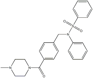 N-{4-[(4-methyl-1-piperazinyl)carbonyl]benzyl}-N-phenylbenzenesulfonamide 结构式