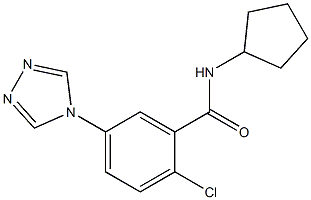2-chloro-N-cyclopentyl-5-(4H-1,2,4-triazol-4-yl)benzamide,,结构式
