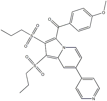 [1,2-bis(propylsulfonyl)-7-(4-pyridinyl)-3-indolizinyl](4-methoxyphenyl)methanone Structure