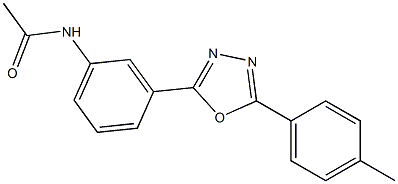 N-{3-[5-(4-methylphenyl)-1,3,4-oxadiazol-2-yl]phenyl}acetamide,,结构式