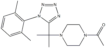1-acetyl-4-{1-[1-(2,6-dimethylphenyl)-1H-tetraazol-5-yl]-1-methylethyl}piperazine 结构式