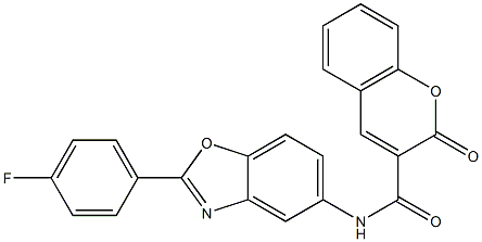 N-[2-(4-fluorophenyl)-1,3-benzoxazol-5-yl]-2-oxo-2H-chromene-3-carboxamide Structure