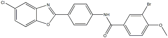 3-bromo-N-[4-(5-chloro-1,3-benzoxazol-2-yl)phenyl]-4-methoxybenzamide Structure