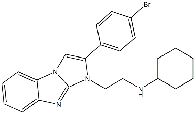 N-{2-[2-(4-bromophenyl)-1H-imidazo[1,2-a]benzimidazol-1-yl]ethyl}-N-cyclohexylamine Struktur