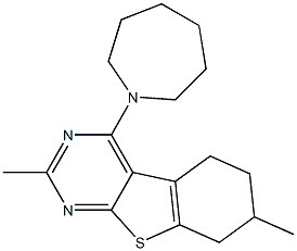 4-(1-azepanyl)-2,7-dimethyl-5,6,7,8-tetrahydro[1]benzothieno[2,3-d]pyrimidine