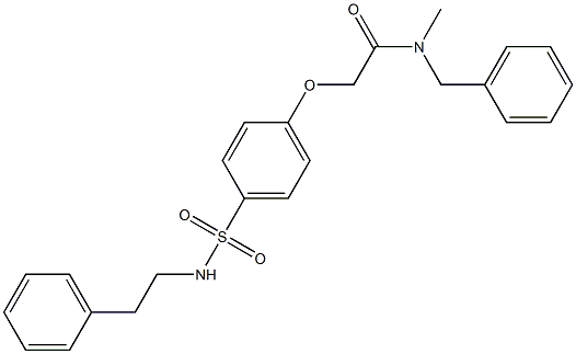 N-benzyl-N-methyl-2-(4-{[(2-phenylethyl)amino]sulfonyl}phenoxy)acetamide Struktur