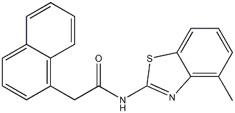 N-(4-methyl-1,3-benzothiazol-2-yl)-2-(1-naphthyl)acetamide,,结构式