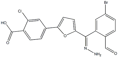 4-{5-[2-(4-bromobenzoyl)carbohydrazonoyl]-2-furyl}-2-chlorobenzoic acid Structure