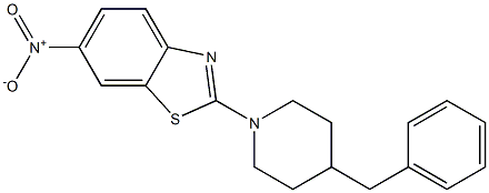2-(4-benzyl-1-piperidinyl)-6-nitro-1,3-benzothiazole,,结构式