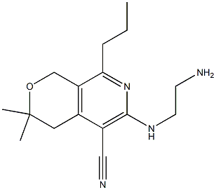 6-[(2-aminoethyl)amino]-3,3-dimethyl-8-propyl-3,4-dihydro-1H-pyrano[3,4-c]pyridine-5-carbonitrile Structure