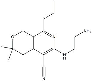 6-[(2-aminoethyl)amino]-3,3-dimethyl-8-propyl-3,4-dihydro-1H-pyrano[3,4-c]pyridine-5-carbonitrile,,结构式