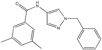 N-(1-benzyl-1H-pyrazol-4-yl)-3,5-dimethylbenzamide,,结构式