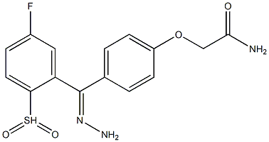 2-(4-{2-[(4-fluorophenyl)sulfonyl]carbohydrazonoyl}phenoxy)acetamide Struktur