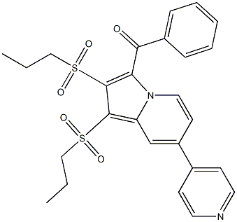[1,2-bis(propylsulfonyl)-7-(4-pyridinyl)-3-indolizinyl](phenyl)methanone,,结构式