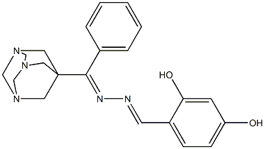 2,4-dihydroxybenzaldehyde [phenyl(1,3,5-triazatricyclo[3.3.1.1~3,7~]dec-7-yl)methylene]hydrazone 结构式