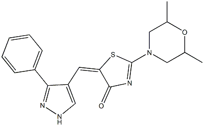 2-(2,6-dimethylmorpholin-4-yl)-5-[(3-phenyl-1H-pyrazol-4-yl)methylene]-1,3-thiazol-4(5H)-one