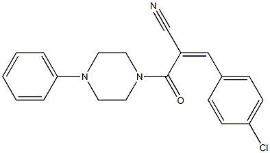 3-(4-chlorophenyl)-2-[(4-phenyl-1-piperazinyl)carbonyl]acrylonitrile,,结构式