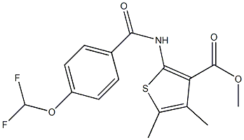methyl 2-{[4-(difluoromethoxy)benzoyl]amino}-4,5-dimethyl-3-thiophenecarboxylate 结构式