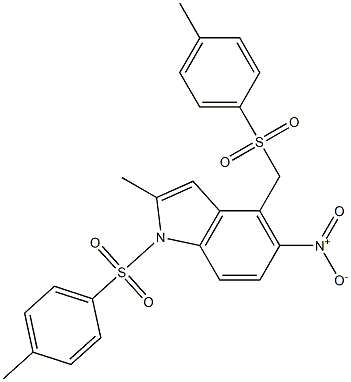  5-nitro-2-methyl-1-[(4-methylphenyl)sulfonyl]-4-{[(4-methylphenyl)sulfonyl]methyl}-1H-indole