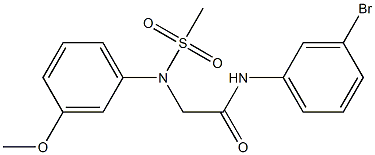 N-(3-bromophenyl)-2-[3-methoxy(methylsulfonyl)anilino]acetamide 化学構造式