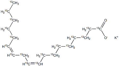 Linoleic  acid-13C18  potassium  salt 化学構造式