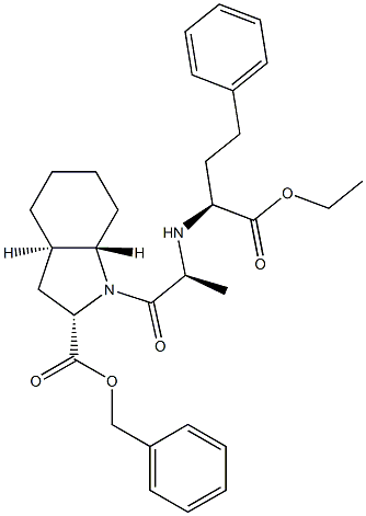 Benzyl(2S,3aR,7aS)-1-[(2S)-2-[[(1S)-1-(ethoxycarbonyl)-3-phenylpropyl]amino]-1-oxopropyl]octahydro-1H-indole-2-carboxylate Structure