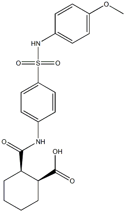 (1S,2R)-2-({4-[(4-methoxyanilino)sulfonyl]anilino}carbonyl)cyclohexanecarboxylic acid Struktur