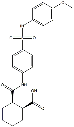 (1S,2R)-2-({4-[(4-methoxyanilino)sulfonyl]anilino}carbonyl)cyclohexanecarboxylic acid Structure