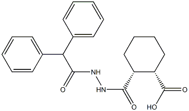 (1S,2R)-2-{[2-(2,2-diphenylacetyl)hydrazino]carbonyl}cyclohexanecarboxylic acid Structure