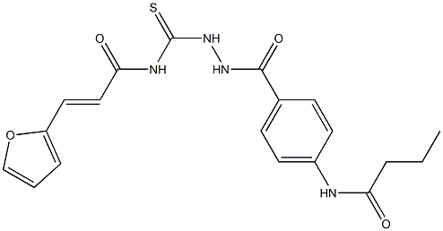(E)-N-({2-[4-(butyrylamino)benzoyl]hydrazino}carbothioyl)-3-(2-furyl)-2-propenamide Structure