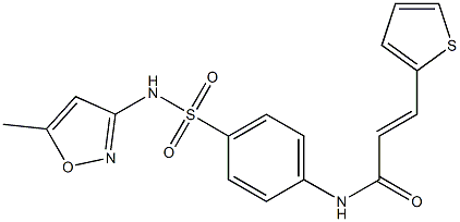 (E)-N-(4-{[(5-methyl-3-isoxazolyl)amino]sulfonyl}phenyl)-3-(2-thienyl)-2-propenamide Structure