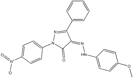 1-(4-nitrophenyl)-3-phenyl-1H-pyrazole-4,5-dione 4-[N-(4-methoxyphenyl)hydrazone],,结构式