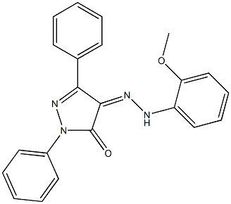 1,3-diphenyl-1H-pyrazole-4,5-dione 4-[N-(2-methoxyphenyl)hydrazone] 化学構造式