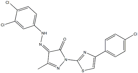 1-[4-(4-chlorophenyl)-1,3-thiazol-2-yl]-3-methyl-1H-pyrazole-4,5-dione 4-[N-(3,4-dichlorophenyl)hydrazone]