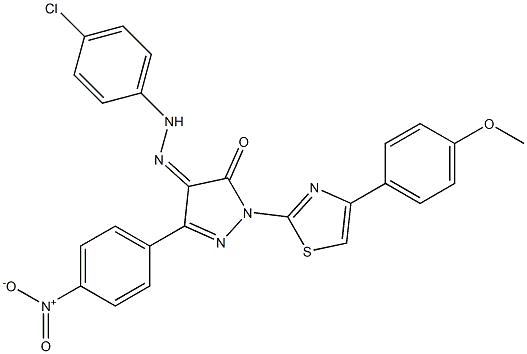 1-[4-(4-methoxyphenyl)-1,3-thiazol-2-yl]-3-(4-nitrophenyl)-1H-pyrazole-4,5-dione 4-[N-(4-chlorophenyl)hydrazone]