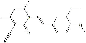 1-{[(E)-(3,4-dimethoxyphenyl)methylidene]amino}-4,6-dimethyl-2-oxo-1,2-dihydro-3-pyridinecarbonitrile|