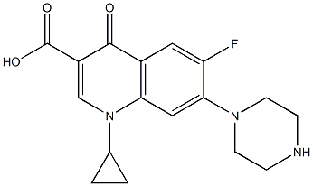 1-cyclopropyl-6-fluoro-4-oxo-7-(1-piperazinyl)-1,4-dihydro-3-quinolinecarboxylic acid Structure