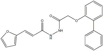 2-([1,1'-biphenyl]-2-yloxy)-N'-[(E)-3-(2-furyl)-2-propenoyl]acetohydrazide 结构式