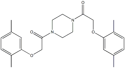 2-(2,5-dimethylphenoxy)-1-{4-[2-(2,5-dimethylphenoxy)acetyl]-1-piperazinyl}-1-ethanone Structure