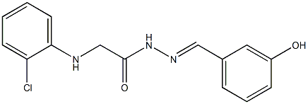 2-(2-chloroanilino)-N'-[(E)-(3-hydroxyphenyl)methylidene]acetohydrazide,,结构式