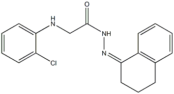 2-(2-chloroanilino)-N'-[3,4-dihydro-1(2H)-naphthalenylidene]acetohydrazide,,结构式