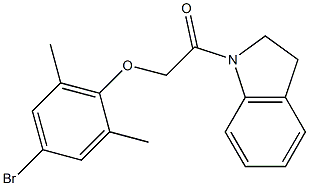 2-(4-bromo-2,6-dimethylphenoxy)-1-(2,3-dihydro-1H-indol-1-yl)-1-ethanone Structure