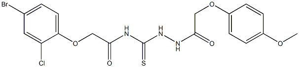 2-(4-bromo-2-chlorophenoxy)-N-({2-[2-(4-methoxyphenoxy)acetyl]hydrazino}carbothioyl)acetamide Structure