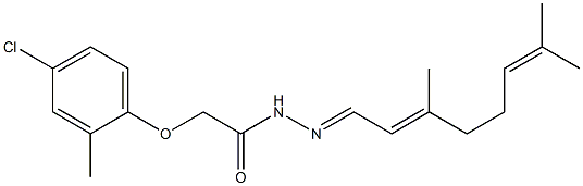 2-(4-chloro-2-methylphenoxy)-N'-[(E,2E)-3,7-dimethyl-2,6-octadienylidene]acetohydrazide 结构式