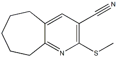 2-(methylsulfanyl)-6,7,8,9-tetrahydro-5H-cyclohepta[b]pyridine-3-carbonitrile,,结构式